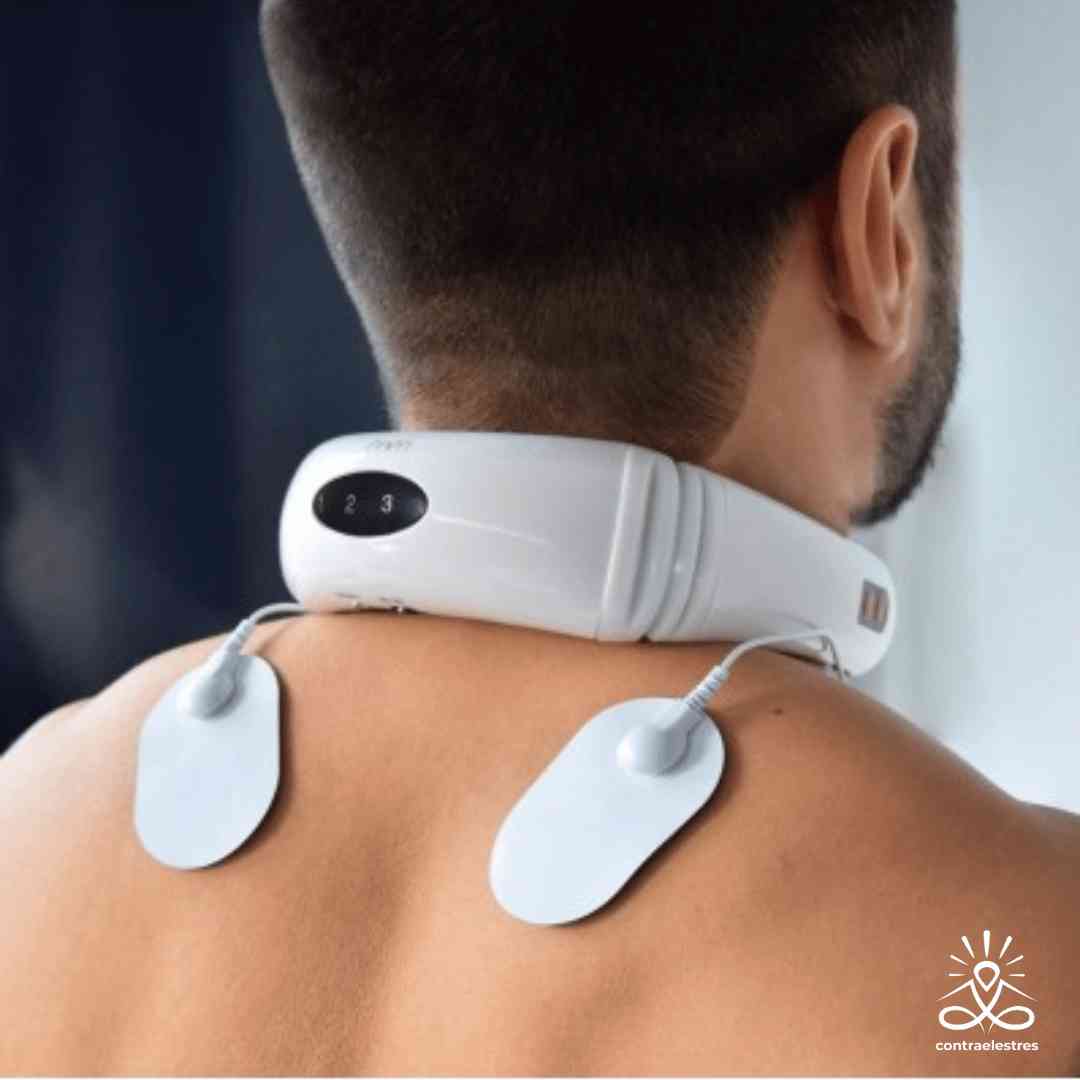 Masajeador Electrico Cuello Recargable 2 Parches Contra el Estres
