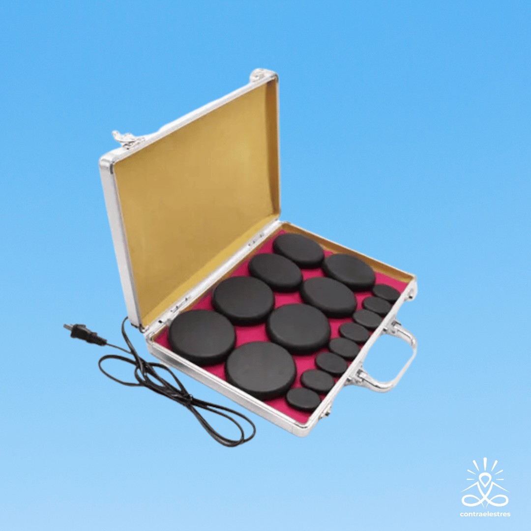 Set de Piedras Calientes con Maleta para Masajes en Casa