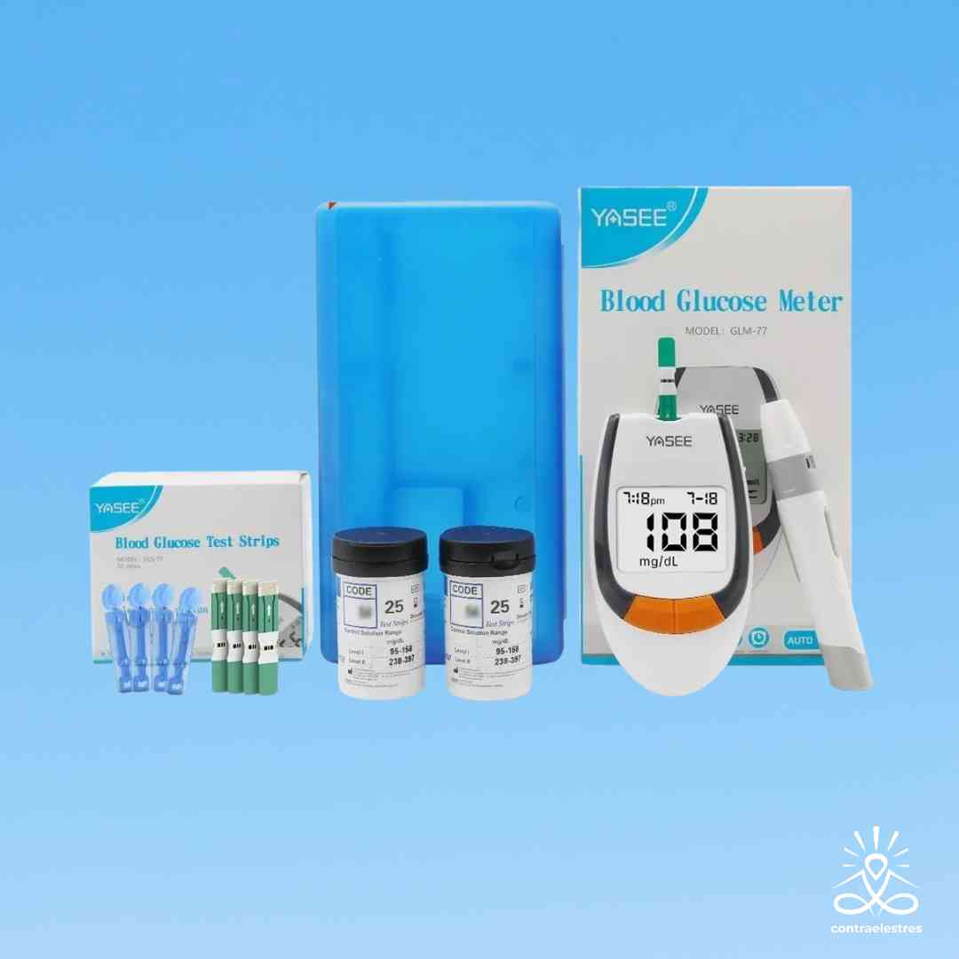 Medidor Glucemia Glucómetros Yaseeglm77 50 Tiras 50 Lancetas